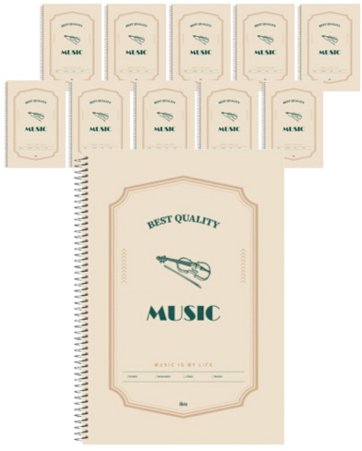아이비스 슬림 음악 노트 SP 12640, 베이지, 10개