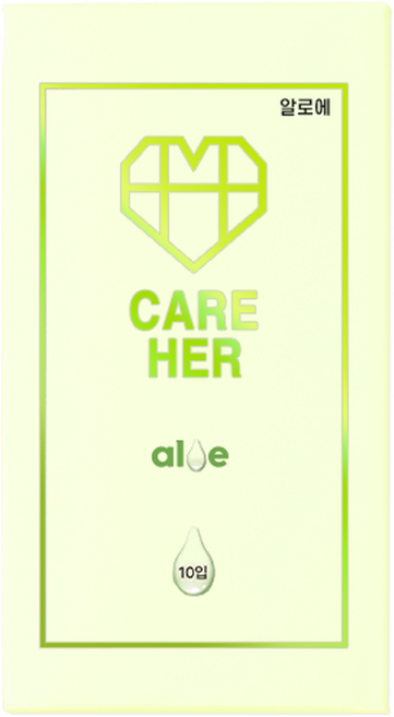 케어허 알로에 리얼타이트 무꼭지 콘돔, 1개, 10개입