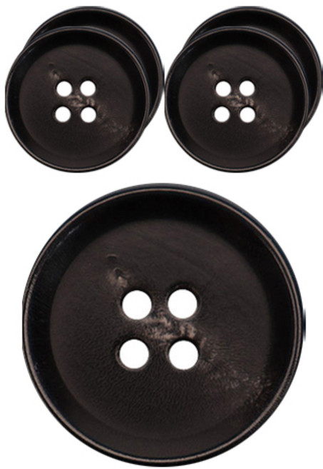 동대문단추왕 리얼소뿔 단추 JWS 02 20mm, 블랙, 5개