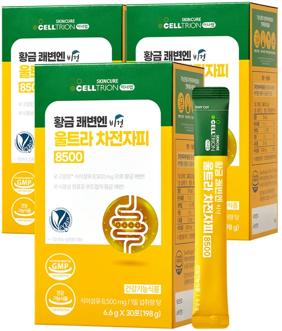 이너랩 황금 쾌변엔 비건 울트라 차전자피 8500, 198g, 3개 - 쿠팡