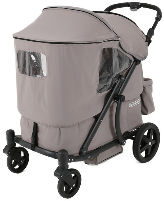 pompolarr 嬰兒推車專用半防風罩, 雲朵灰