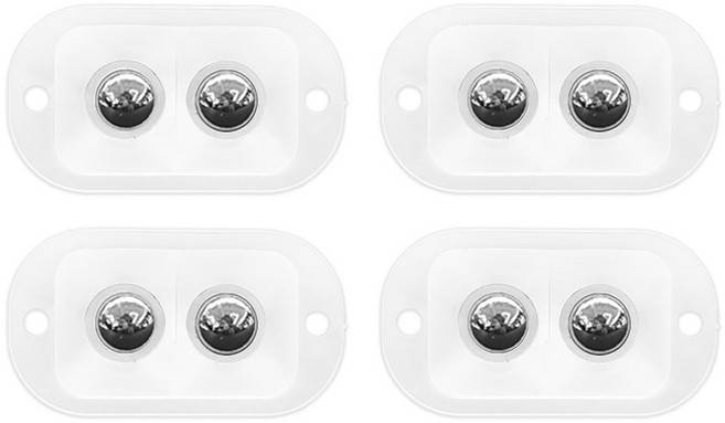 월드크린 부착식 이동 바퀴 2구 화이트, 4개