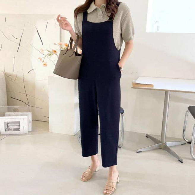 saystyle 女款波紋吊帶連身褲