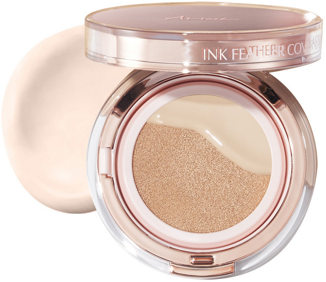 아리얼 잉크 피더 커버 래스팅 쿠션 파운데이션 SPF50+ PA++++ 15g, 01호 바닐라, 1개