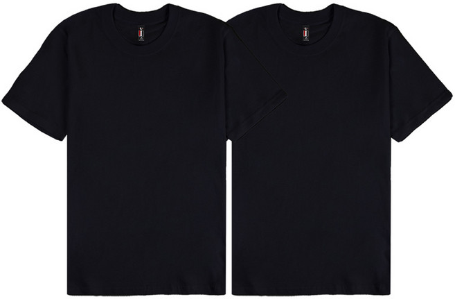 티센스 남녀공용 헤리라운드 순면 30수 통기성 반팔 티셔츠 2p