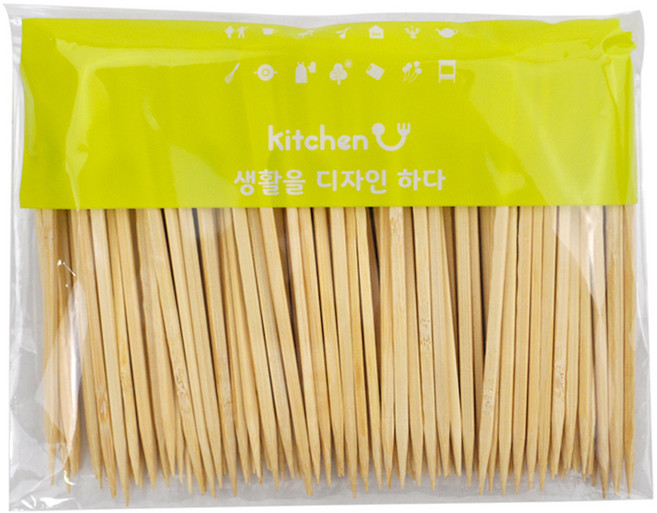 키친유 손잡이 대나무 중형 꼬지 150mm, 1개, 150개입