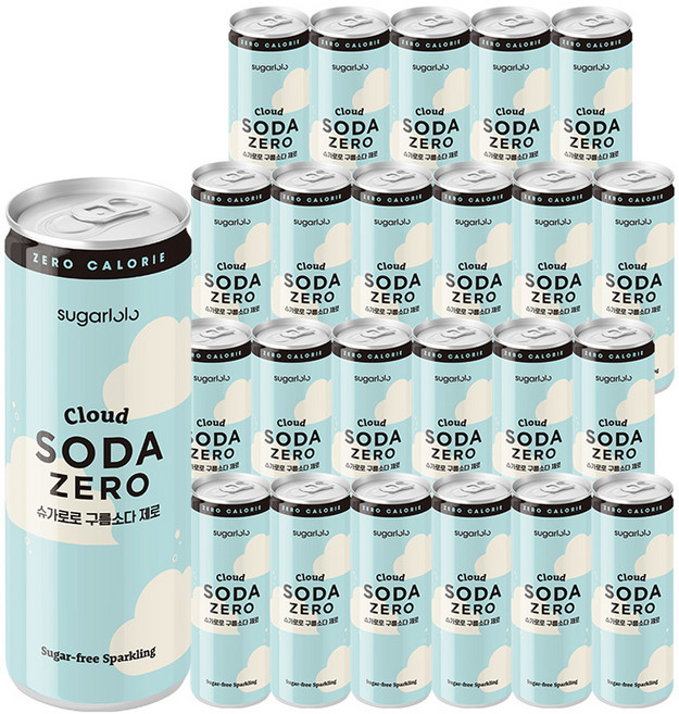 sugarlolo 雲朵碳酸汽水Zero, 250ml, 24罐