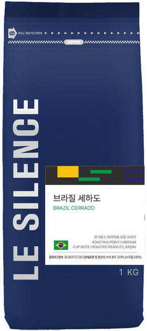 LeSilence 巴西喜拉朵咖啡豆, 原豆(未研磨), 1個, 1kg