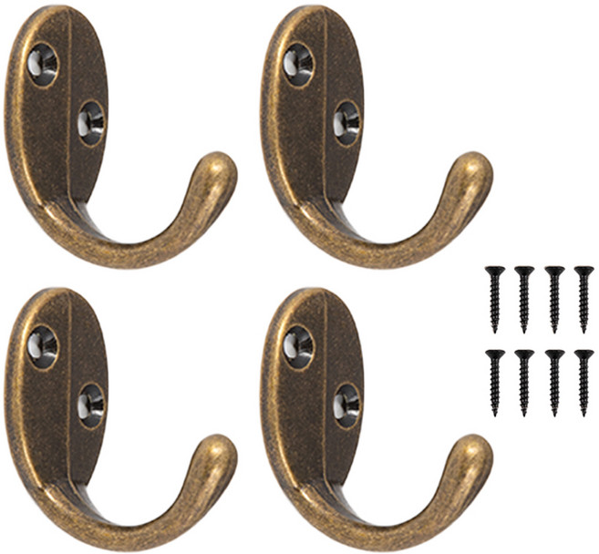 철물대장 심플신형 벽옷걸이 4p, 엔틱, 1개