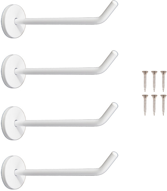 철물대장 스텐 돌출 벽옷걸이 150mm 4p, 화이트, 1개