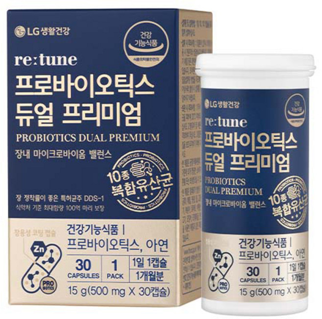 리튠 프로바이오틱스 듀얼 프리미엄, 30정, 1개