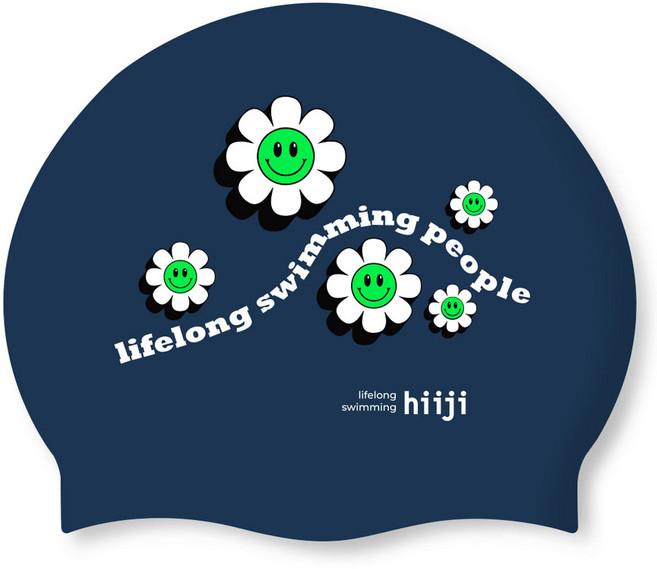 히지 실리콘 수영모자, 데이지네이비, 1개