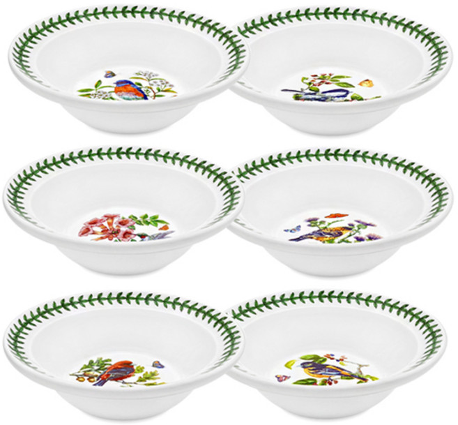 포트메리온 보타닉 가든 버드 오트밀 그릇 6종 세트, 혼합색상, 1세트