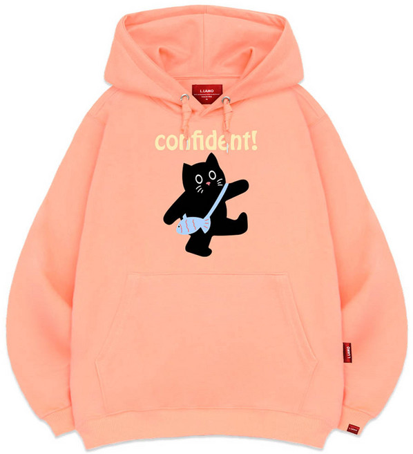 엘라모 3H 위풍당당 냥 후드티 빅사이즈