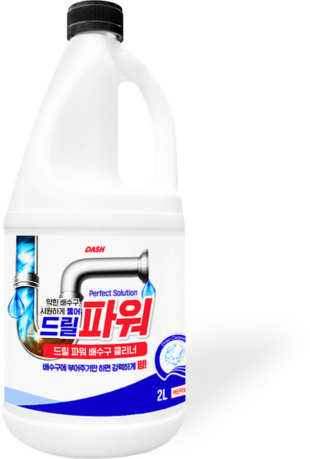 대쉬 드릴 파워 초강력 배수구 클리너, 2L, 1개