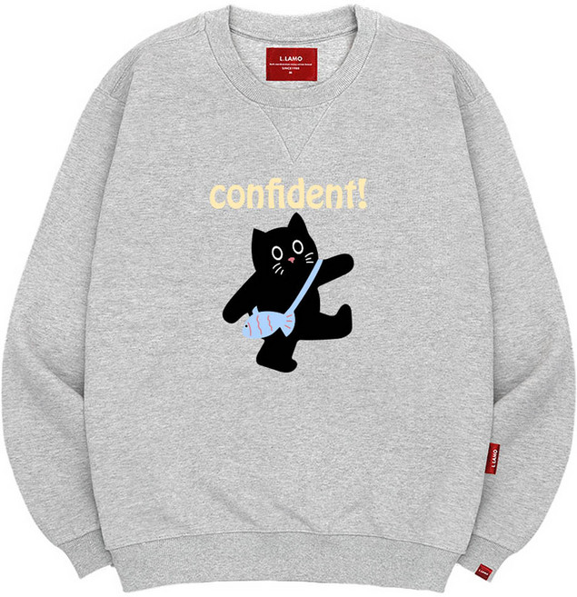 엘라모 남녀공용 3M 위풍당당 냥 빅사이즈 맨투맨