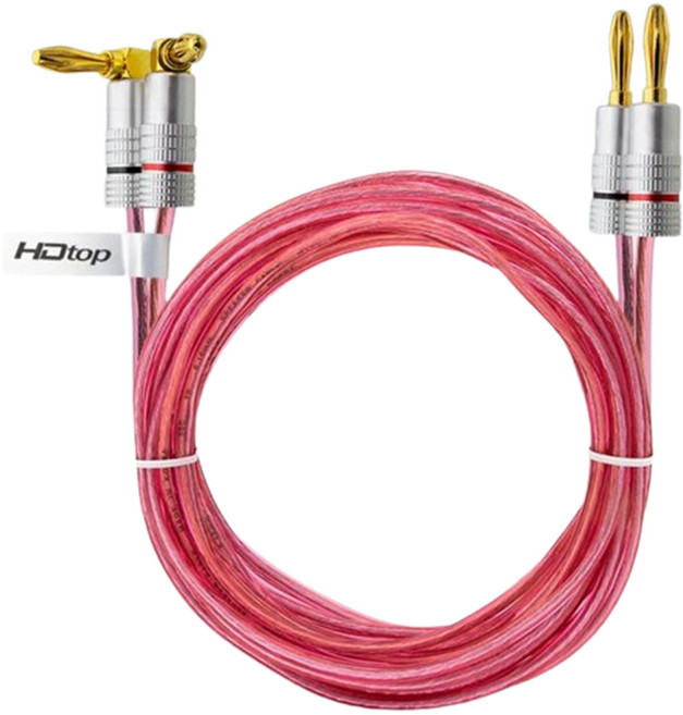 HDtop 韓國製 彎角 香蕉對香蕉 30C 喇叭線, 混合色, HT-TP051-20M