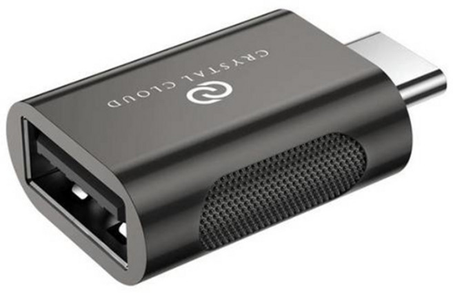 크리스탈클라우드 USB A타입-C타입 OTG 젠더, 1.5cm, 블랙, 1개