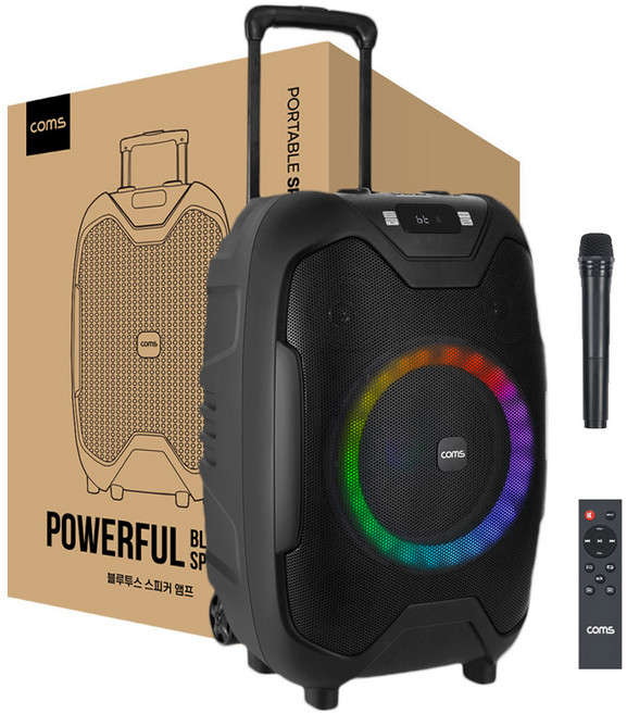 컴스 이동식 블루투스 무선 마이크 앰프 LED, KY500