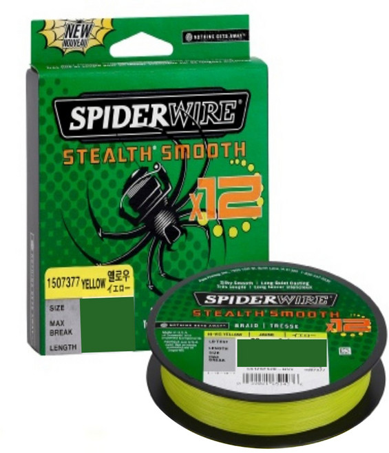 SPIDERWIRE Pure Fishing 超級編織線 Stealth 12股編織線 150m, 黃色, 1個