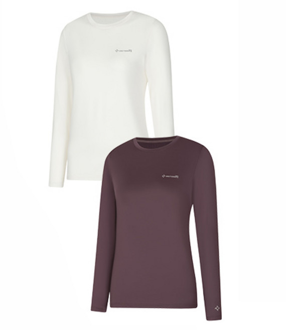 이젠벅 여성용 라운드 기모 긴팔 티셔츠 2p