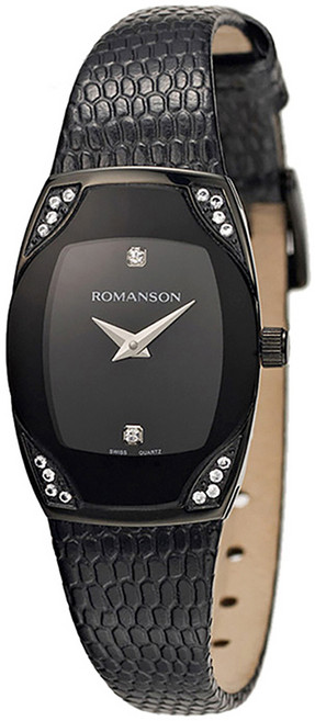 ROMANSON 女款皮革手錶 RWRLQL004204BKBK0 + 禮品包裝