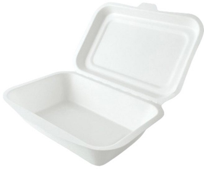 투고팩 B 004 뚜껑 일체형 직사각 펄프용기 화이트, 1개입, 50개