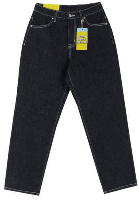 플랜데이 여성용 논페이드 생지 보이핏 스판 데님 팬츠 롱