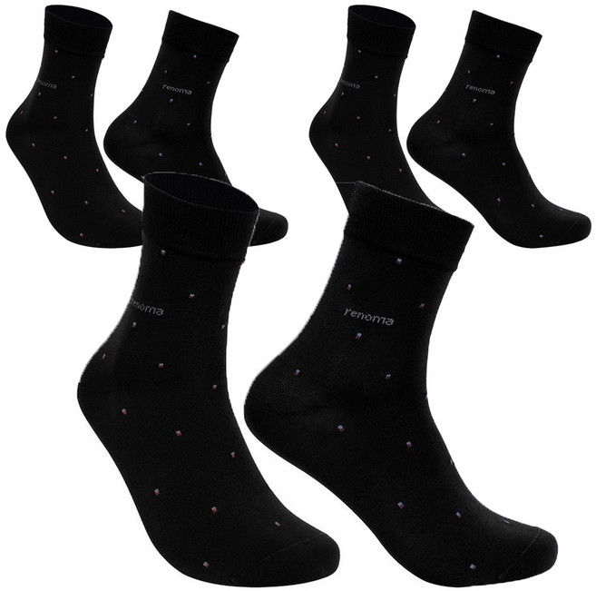 레노마 남성용 정장 실켓 점도트 중목 양말 3족 세트