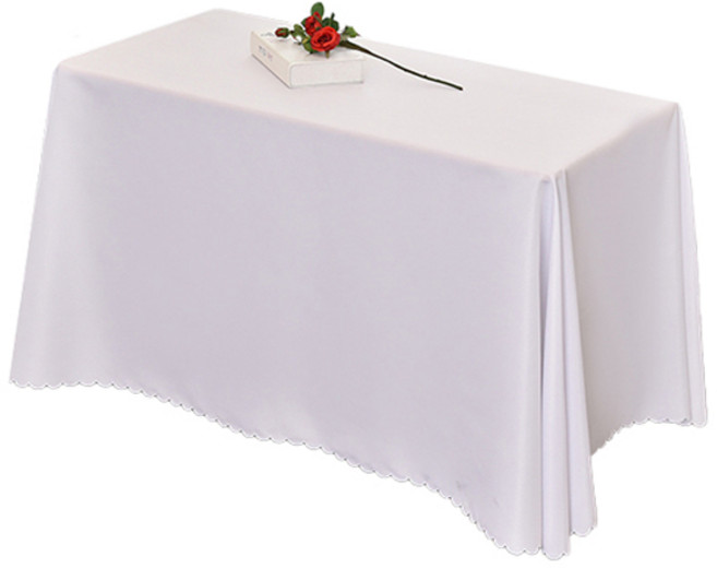 블럭마트 직사각형 룸 패브릭 테이블 식탁보, 화이트, 140 x 180 cm