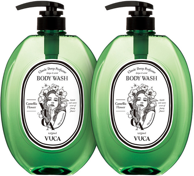 뷰카 클래식 딥 퍼퓸 바디워시 동백꽃향, 1.05L, 2개