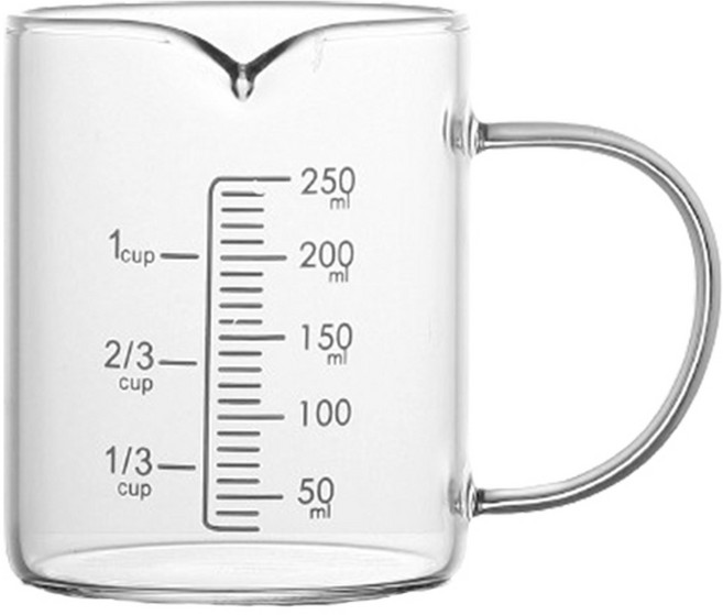 모다키친 내열유리 손잡이 계량컵, 혼합색상, 1개, 250ml