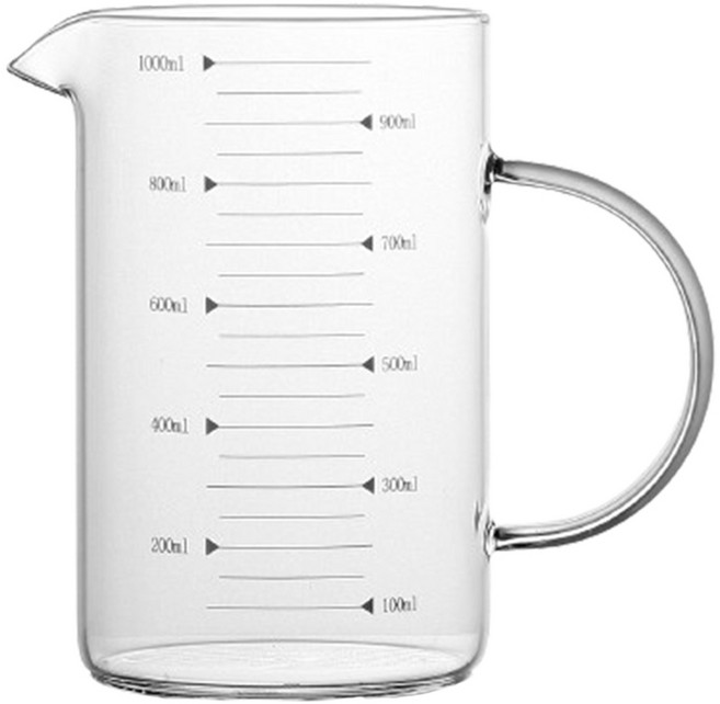모다키친 내열유리 손잡이 계량컵, 혼합색상, 1개, 1L