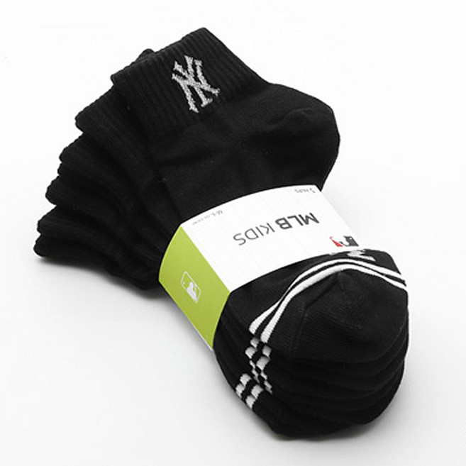뉴욕양키스 MLB 아동용 앞코이선로고 단목 양말 5켤레 세트