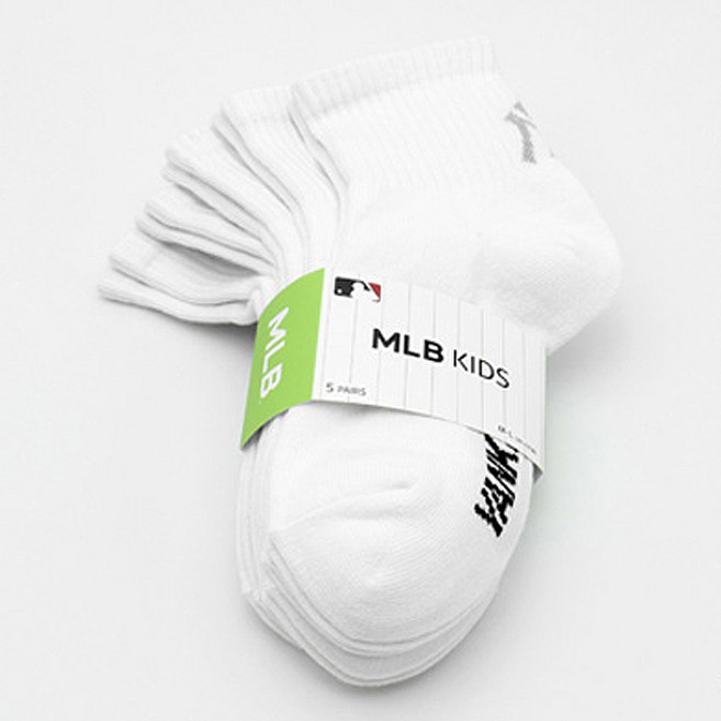 뉴욕양키스 엠엘비 아동용 빽빅로고 중목 양말 5켤레 세트