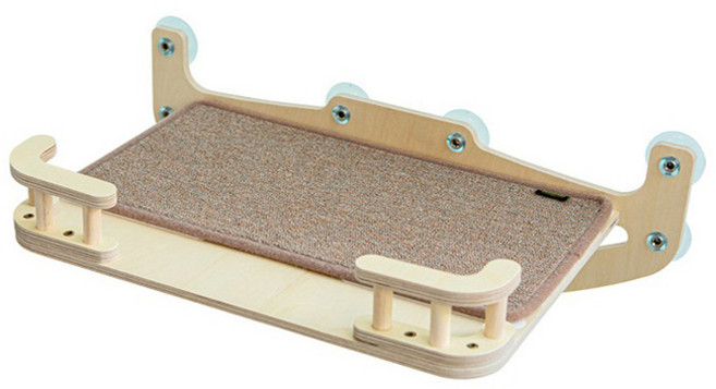 모넬로 고양이 냥꿀 대형 원목 벽부착 창문 캣워커 GO23104, 오트밀, 1개