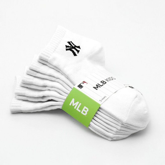 뉴욕양키스 엠엘비 아동용 베이직로고 단목 양말 5켤레 세트
