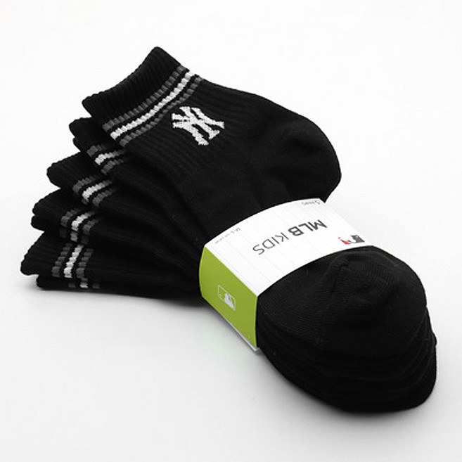 뉴욕양키스 엠엘비 아동용 목삼선 중목 양말 5켤레 세트