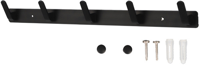 올고르 5구 옷걸이 FREE, 블랙, 1개