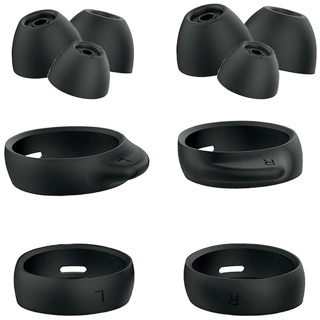 스페이스쉴드 갤럭시 버즈 FE 호환 윙팁 돌출형 2p + 심플형 2p + 이어팁 3종 x 2p 세트, 그라파이트, 1세트