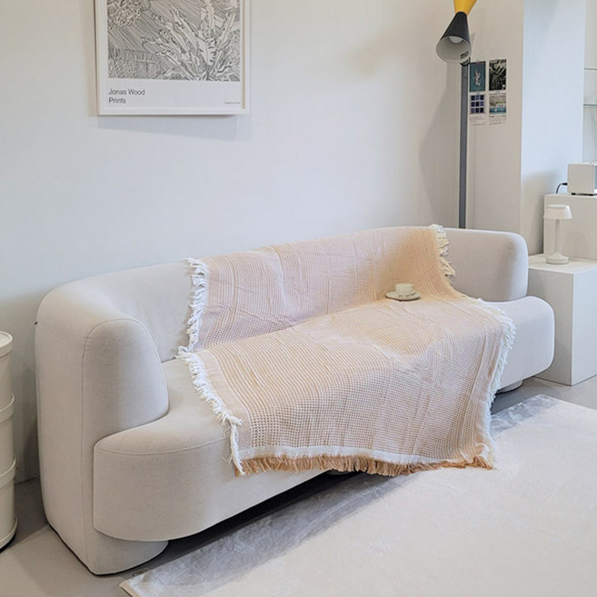 한일카페트 감성 블랭킷 무릎담요 쇼파커버, 베이지, 1개