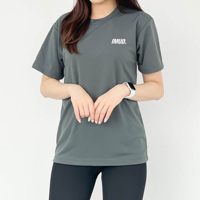 험블스튜디오 여성용 쿨론 로고 스포츠 운동 반팔티 IMUD_44_300