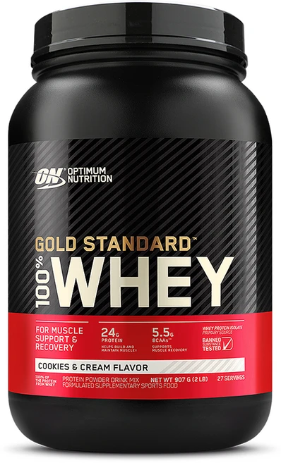 옵티멈뉴트리션 골드 스탠다드 웨이 단백질 쿠키앤크림 27회분, 907g, 1개 - 쿠팡