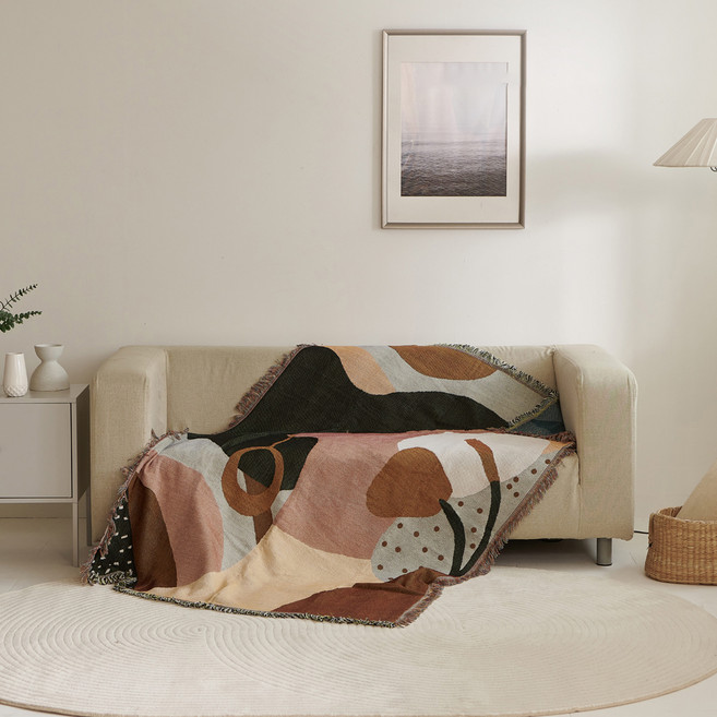 한일카페트 감성 블랭킷 쇼파커버, 멀티, 1개
