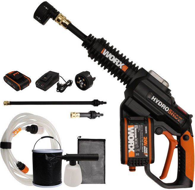 WORX 충전고압세척기 20V 2.5Ah 브러쉬리스 WG630E.7, 1세트