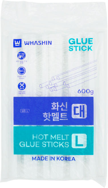 화신 핫멜트 글루 스틱 대 11mm 600g, 1개