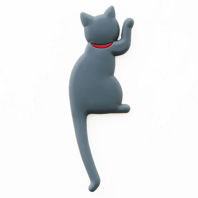 모나코올리브 자석후크 꼬리감는 걸이냥, 솔리드그레이, 1개