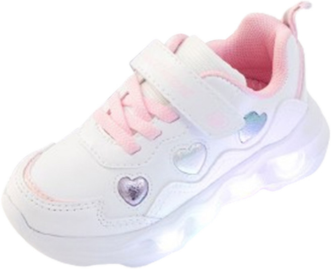 오즈키즈 여아용 하트라이트 LED 운동화
