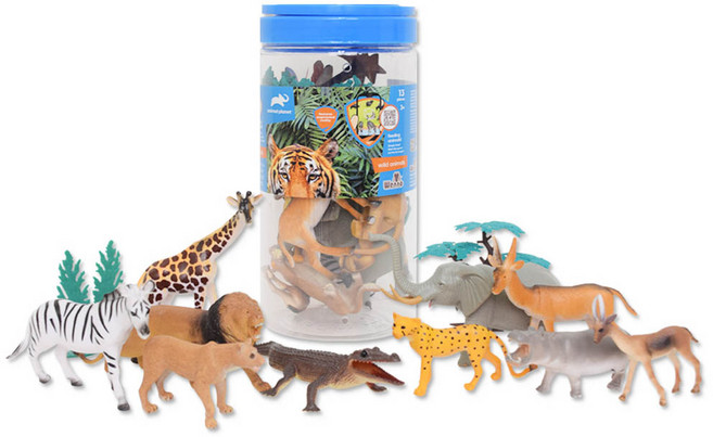 애니멀플래닛 슬림 버켓 동물 피규어 13p, 1세트