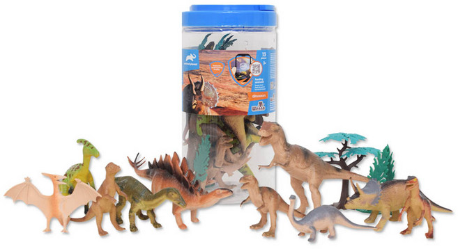 애니멀플래닛 공룡 피규어 슬림버켓 13p 세트, 1세트